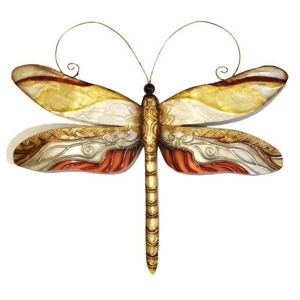 Eangee Home Design Eangee Home Design m4018 Dragonfly Wall Decor; Pearl Tan & Brown m4018